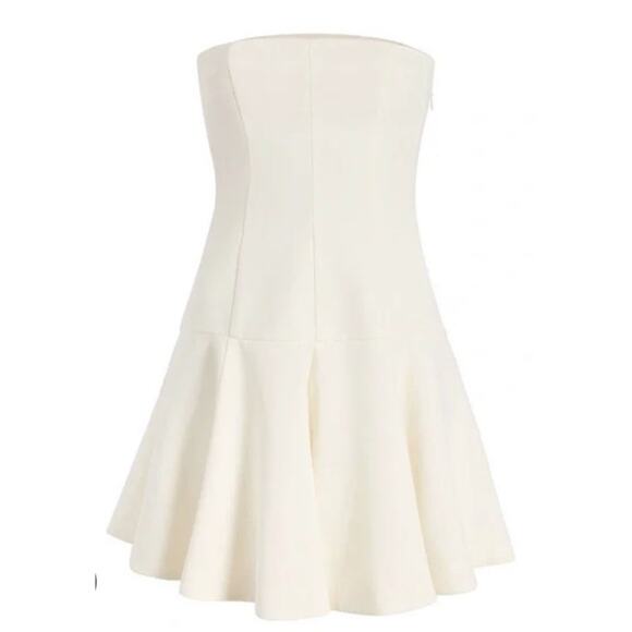 Cinq A Sept Arleen Strapless Mini Dress Boned Bustier Open Back Ivory Sz 4 White - Picture 1 of 9